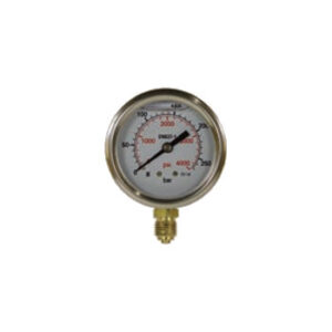 Manómetro com Glicerina 50mm, 1/4"m, aço inox, entrada inferior