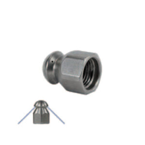 Bico Lavagem de Tubos, 1/4" fêmea, sem jato frontal, Aço Inox