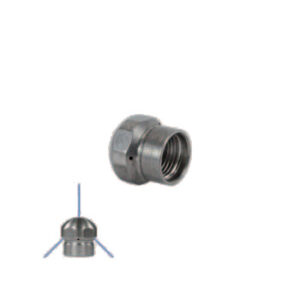 Bico Lavagem de Tubos, 1/8" fêmea, com jato frontal, Aço Inox