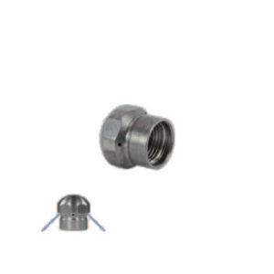 Bico Lavagem de Tubos, 1/8" fêmea, sem jato frontal, Aço Inox