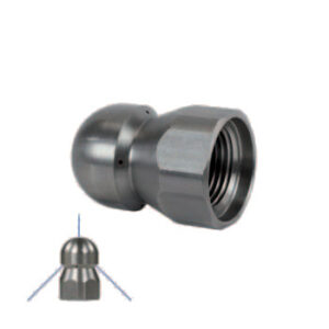 Bico Lavagem de Tubos, 3/8" fêmea, com jato frontal, Aço Inox