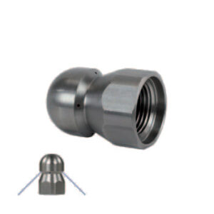 Bico Lavagem de Tubos, 3/8" fêmea, sem jato frontal, Aço Inox